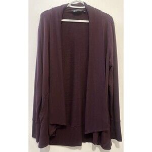 Athleta Womens Large Pranayama Restore Wrap Open Front Cardigan Burgundy